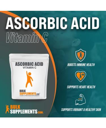 BulkSupplements Vitamin C Powder - 500g | Pure Ascorbic Acid for Immune Support - Buy Online on GoSupps.com