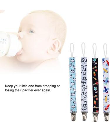 Entatial Baby Pacifier Clip - Washable 4 Pack Leash for Easy Attachment & Outdoor Use - Buy Online on GoSupps.com
