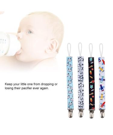4 Pack Baby Schnuller Clips - Durable Polyester Tape & Metal Clips for Pacifiers - Toddler Nipple Holder Set - Buy Online on GoSupps.com