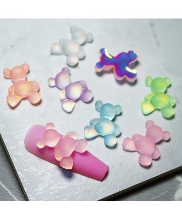 Glow in the Dark Gummy Bear Nail Charms - 60 Pcs | Cute 3D Nail Art Supplies for Acrylic Nails | Kawaii Nail Gems and Rhinestones for Nail Decor - Buy Online on GoSupps.com