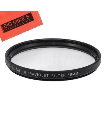 58mm UV Filter for Canon Rebel T5, T6, T6i, T7i, T8i, EOS 80D, EOS 90D, EOS 77D, SL3 Cameras with Canon EF-S 18-55mm is STM Lens