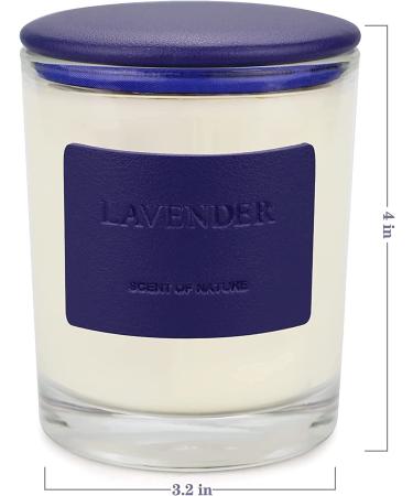 Lavender Premium Soy Candle in Leather High-end Glass Jar | 7.8 oz 50 Hour Burn Time | Aromatherapy Candle for Home | All Natural Ingredients | Gift Box Included - Buy Online on GoSupps.com