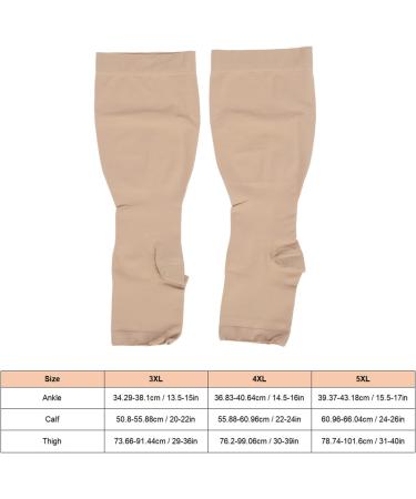Knee Long Compression Stockings 23-32 mmHg for Varicose Veins & Edema - Supportive Nursing Stockings for Men & Women (4XL) - Buy Online on GoSupps.com