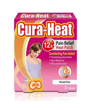 Cura-heat Period Pain 3 patches 1 pack 3 Count (Pack of 1) Period Pain 3 Pack Single