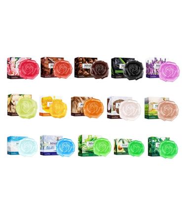 Surakey Natural Herbal Essence Soap | Rose Essential Oil Fragrance Soap for Bridal & Baby Spa - 100g Type 11 - Buy Online on GoSupps.com