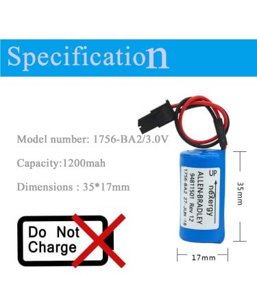 Nincrane WELLVEUS 1756-BA2 PLC Battery Replacement - 3.0V for Allen Bradley 1756-BA2 BR2/3A-AB 1745-B1 (Pack of 5) - International Shipping - Buy Online on GoSupps.com