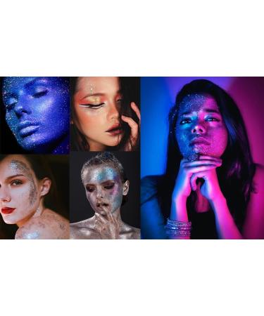 UV Glow Body Face Glitter Gel - 6 Colors Luminous Chunky Glitter - Self-Adhesive UV Black Light Glitter for Body, Face, Hair, and Eyeshadow - Perfect for Carnival, Party, Halloween Makeup - 01 Set - Buy Online on GoSupps.com