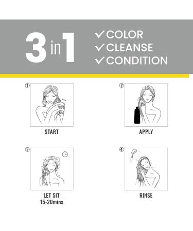 KINGMING 3-in-1 Black Hair Dye Shampoo for Gray Hair Coverage | Herbal Hair Color Shampoo for Men & Women | 500ml - Buy Online on GoSupps.com