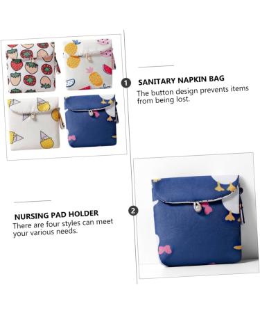 Healvian 4 Pieces Sanitary Napkin Pack with Canvas Holder - Menstrual Pad Wallet and Wet Bag Set - Buy Online on GoSupps.com