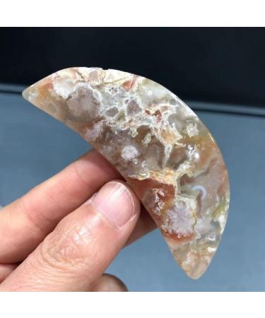 Home Decoration 1pc Natural Snowflake Cherry Blossom Agate Moon Shaped Crystal Gemstone Natural Quartz Crystals Stones Home Goods (Color : 5pcs Size : 60-80g) 60-80g 5pcs - Buy Online on GoSupps.com