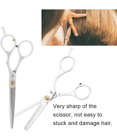 Hairdressing Shear Hair Cutting Barber Scissor 6.1 inch Stainless Steel Professional Haircut Thinning Scissor Portable Beginners Use for Families/Home/Pets/Barber Salon for Men and Women(Two-Piece) - Buy Online on GoSupps.com