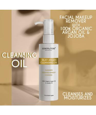 Simon & Tom Silky Cleansing Argan Oil - Hydrating Makeup Remover for Face, Lips, and Eyes 5.07 fl.oz - Buy Online on GoSupps.com