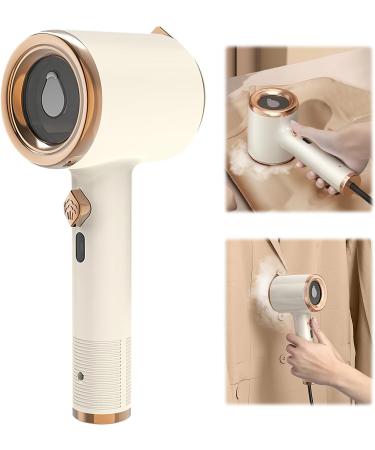 Portable Mini Ironing Machine Handheld Garment Steamer Travel Mini Steam Iron Fast Preheating Steam Dry Ironing for Home and Travel Finest Gift Choices (Beige)
