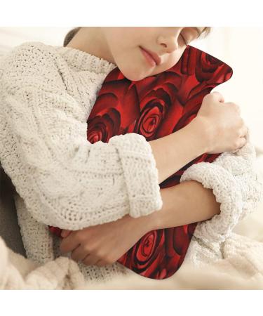 Red Roses Hot Water Bottle | Cozy Fluffy Cover | 2L Pain Relief for Back Neck & Shoulders - Buy Online on GoSupps.com