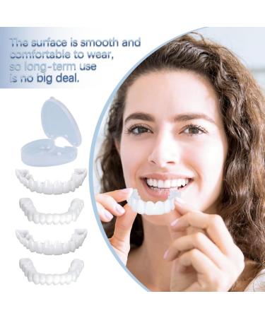 1 Pair Instant Dentures Cosmetic Fake Teeth Removable Upper and Lower Dental Veneer Temporary Denture for Men and Women with Bad Teeth - Buy Online on GoSupps.com