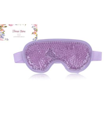 Temas Cooling Eye Mask for Puffy Eyes Reusable Hot Cold Therapy Gel Cold Eye Mask for Migraine Headache Dark Circles Dry Eyes Swollen Eyes Sinus Pain - Blue Green and Purple (Light Purple)