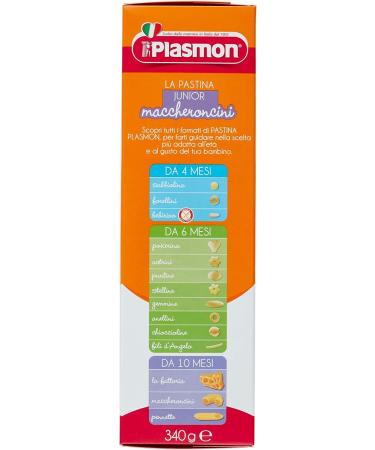Italian Gourmet E.R. Plasmon Pasta Maccheroncini Pastina Infant Weaning From 10 Months 340g + Pulp Italian Gourmet 400g Set of 6 - Buy Online on GoSupps.com