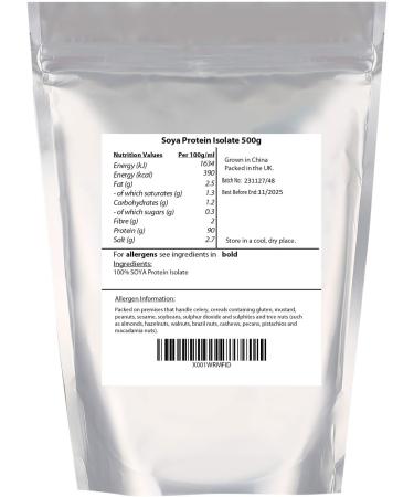 Soya Protein Isolate (90% Protein) 500g - High Quality by Manor Springs - Buy Online on GoSupps.com