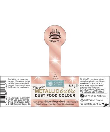 Squires Kitchen Metallic Lustre Dust - Silver Rose Gold 5.5g - Buy Online on GoSupps.com