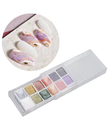 12 Colors Nail Art Watercolor Paint - Pearlescent Glitter Pigment for Stunning Nail Patterns - Buy Online on GoSupps.com