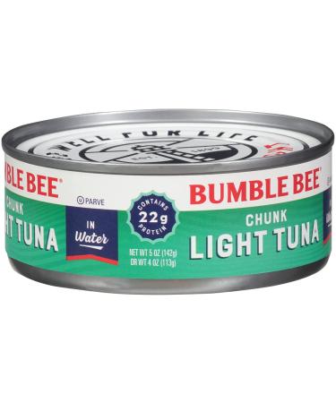 Bumble Bee Chunk Light Tuna in Water 5 oz Cans (Pack of 24) - Wild Caught, 22g Protein - Non-GMO, Gluten-Free, Kosher - Ideal for Tuna Salad & Recipes - Buy Online on GoSupps.com