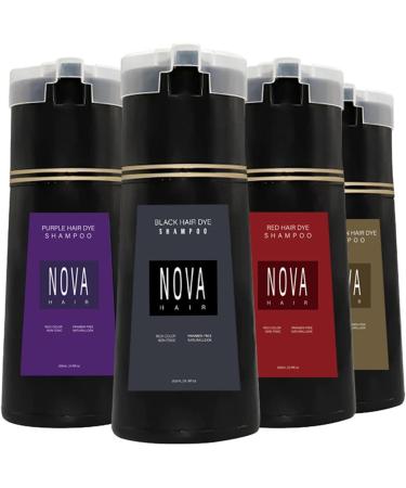 Nova Hair Dye Shampoo Nova Hair Instant Dye Shampoo Nova Hair Dye Shampoo Trynova Hair Shampoo for Women and Men (Light Brown) - Buy Online on GoSupps.com