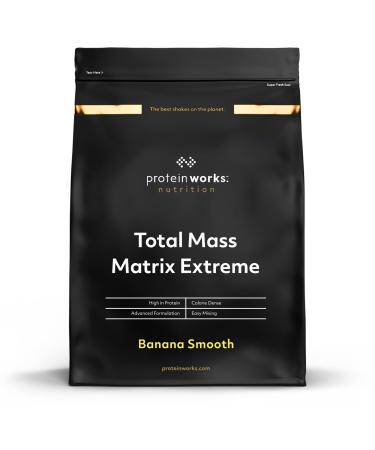 THE PROTEIN WORKS Total Mass Matrix Extreme Protein Powder | Smooth Banana | Mass Gain | High Calorie Weight Gain | With Glutamine, Creatine and Vitamins | 1.3kg