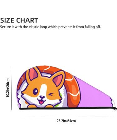 Corgi Sushi Roll Microfiber Hair Towel | Soft Super Absorbent Wrap for Long Curly & Thick Hair | Coral Velvet Quick Dry Cap - Buy Online on GoSupps.com