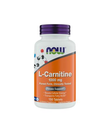 Now Supplements L-Carnitine 1000mg - 150 Tablets Value Size Supports Lean Muscle Growth Carnipure Non-GMO Kosher Ideal for Vegans Athletes and Energy Support