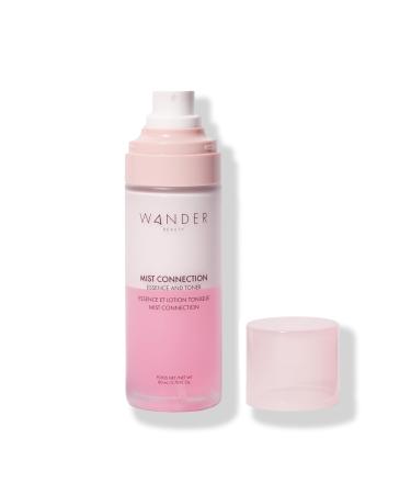 Wander Beauty Mist Connection Essence and Toner - 8-in-1 pH Balancing & Hydrating Facial Mist - Glowy Skin Care with Niacinamide Hyaluronic Acid Evening Primrose & Avocado - Alcohol-Free - 2.7 fl oz