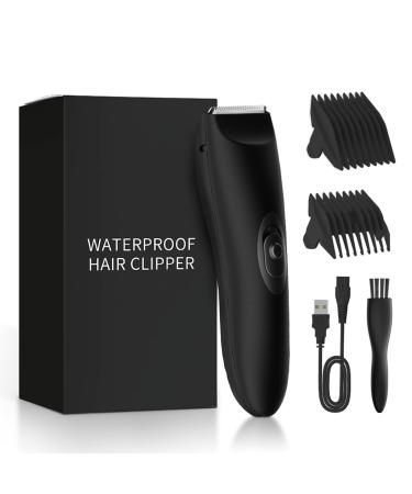 All-in-One Electric Body Groomer for Men - Waterproof USB Rechargeable and Safe for Sensitive Skin Map068 - Black