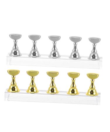 Show Rack 2 Sets Nail Holder Nail Practice Stands Nail Stand Nail Practice Holder Nail Art Practice Stands Nail Art Holder Nail Tip Practice Holder Crystal Acrylic Display Stand