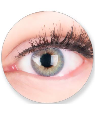 Glamlen's contact lenses colored blue without strength - with contact lens tank.Very strongly covering natural blue colored monthly lenses sea blue 1 pair of soft silicone hydrogel 0.0 diopters