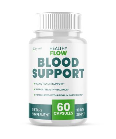 Healthy Flow Blood Support Capsules Official Healthy Flow Blood Support Pills with All Natural Ingredients Advanced Formula Health Supplement with Premium Vitamins for Men & Women (60 Capsules)