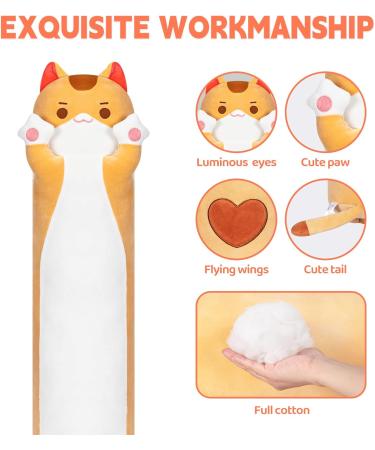Buy Mewaii 90cm Soft Orange Kitten Plush Toy - Cuddly Stuffed Animal Pillow Gift for Kids (3+ Years) - Buy Online on GoSupps.com