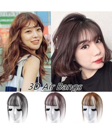 Invisible Human Hair Toppers For Women 3D Air Bangs Hair Topper Extension Invisible Seamless Thin Neat Air Bangs (A) - Buy Online on GoSupps.com