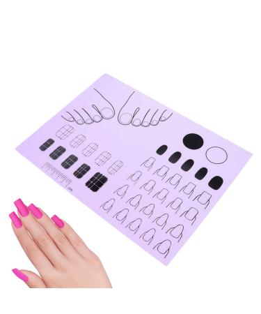 Silicone Nail Mat | Manicure Protector Mat for Nail Practice Nail Polish Coloring Practice Professional Nail Manicure Tools for Acrylic Fingernails