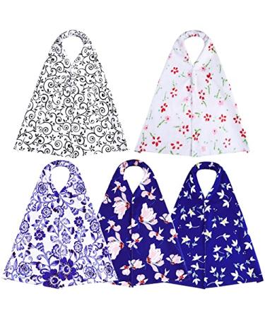 5 Pack Adult Bib Dining Scarf Washable and Reusable Adult Bibs for Women Food Clothing Protectors