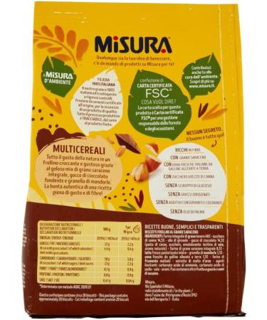  Italian Gourmet E.R. Misura Multicereali Pack of 3 multigrain buckwheat biscuits with chocolate chips and almonds 280g + gourmet Italian polpa 400g - Buy Online on GoSupps.com