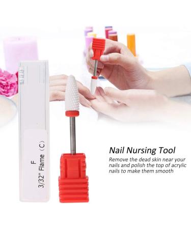 Ceramic Nail Drill Bits for Thick Nails - Round Flat Head Podiatry Burr for Manicure & Pedicure - Red - Buy Online on GoSupps.com