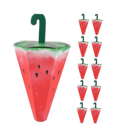 NUOBESTY 10pcs Boxes Umbrella Carton Wedding Decoration Small Boxes for Baby Party Supplies Mini Paper 14x8.3CM Watermelon Red