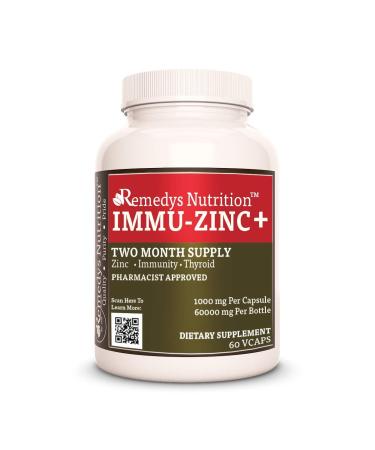 Immu-Zinc + Remedy's Nutrition MEGA Strength 1 000 mg per Capsule/60 000 mg per Bottle Vegan VCaps