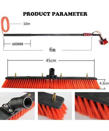 6m Window Cleaning Pole Water Fed Telescopic/Extendable Brush Aluminum Alloy Cleaning Equipment For Photovoltaic Panel Cleaning High Window - Buy Online on GoSupps.com