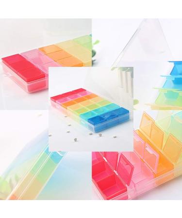 21-Compartment Rainbow Pill Organizer | Weekly Pill Box for 7 Days | Memo Pill Case for Easy Medication Storage - Buy Online on GoSupps.com