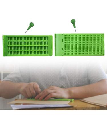 Movkzacv Braille Slate Kit - Portable Writing Tool for the Visually Impaired | 4-Line & 9-Line Green Braille Board with Pencil - Buy Online on GoSupps.com