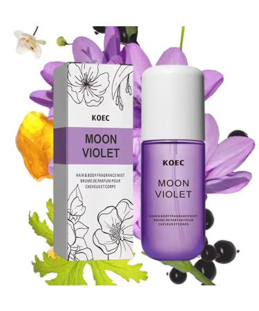 Koec Vanilla Coconut Perfume 50ml Body & Hair Fragrance Mist Women Men Eau De Toilette Spray Perfume Body Mist Spray Travel Size (Vanilla Coconut) (Moon Violet)