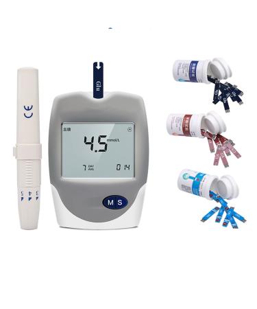 HEYUANPIUS Blood Glucose Monitor Kit 3 in 1 Cholesterol Uric Acid Blood Glucose Household Meter Care Monitor Kit Diabetes Gout Tester Monitor Device with Test Strips