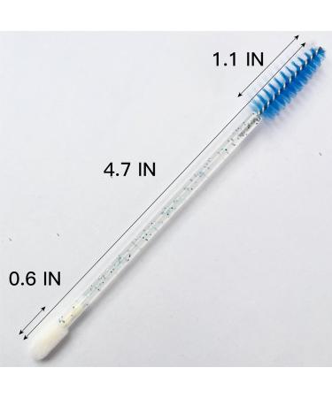 JIANYI Disposable Dual-Ended Spoolies and Lip Applicators 50-Pack - 2-in-1 Mascara Wands and Lip Brushes in Crystal Blue - Buy Online on GoSupps.com