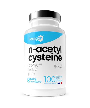 NAC N-Acetyl-Cysteine ??600mg - +3 Months of Treatment - Antioxidant & Detoxifying - Made in France - Glutathione Boost - Liver Detox & Protection - 100 Vegetable Capsules - Vegan - No Additives -