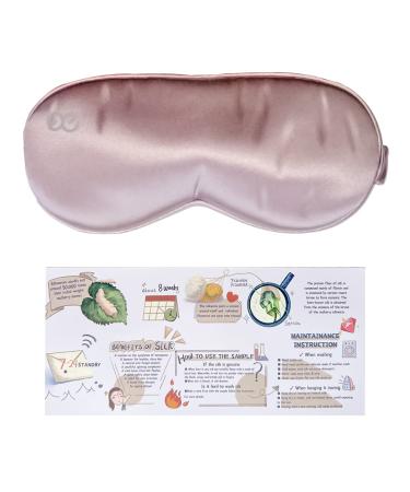 Promeed Mulberry Silk Sleep Eye Mask Blindfold with Elastic Strap Headband Soft 25 Momme Silk Eye Cover for Sleeping Travel Nap (Pink) Pink 1 Count (Pack of 1)